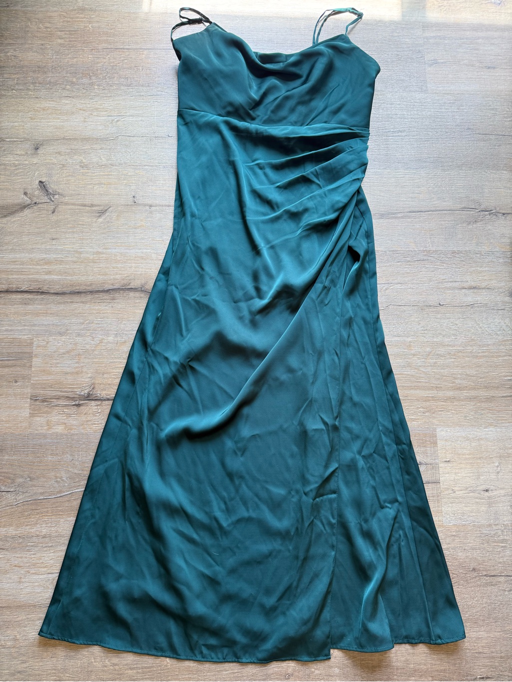 Azazie Beautiful Green Satin Evening Dress Size A16